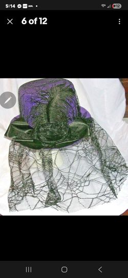 Lace Purple Top Hat New