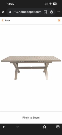 Outdoor Alumiunum rectangle table, with umbrella hole, extend 63'' to 82.68' for Patio, outdoor lawn, picnic 147 $500