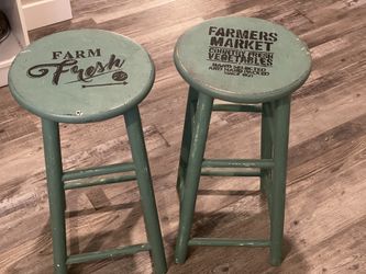 2 farmhouse style bar stools