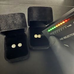 Hexagon moissanite men’s earrings