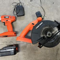 Black &Decker Cordless Drill And Saw 18 V
