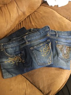 $35 price drop ~$40 for both pair Women’s Jeans Sweet Vibes $40 Jeans size 13 fits 14 /16 long 98%cotton 2 %spandex