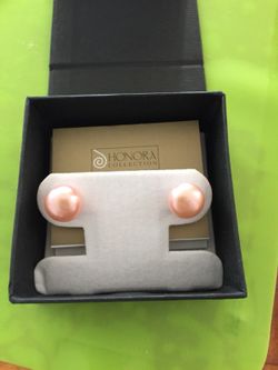 Honora Pink - pearl earrings
