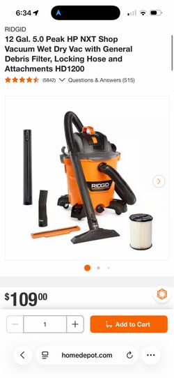 Ridgid vacuum