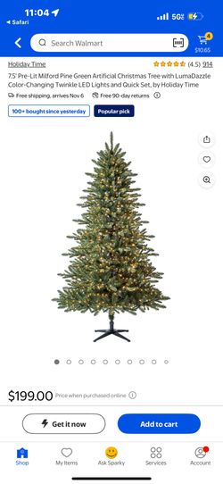 7.5 ft Pre-Lit Milford index Pine Artificial Christmas Tree, Clear Micro-Dot LED