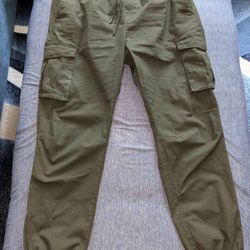 Champs CSG Venture Cargo Zip Pants Joggers Drawstring Elastic Waist, 2XL, Olive