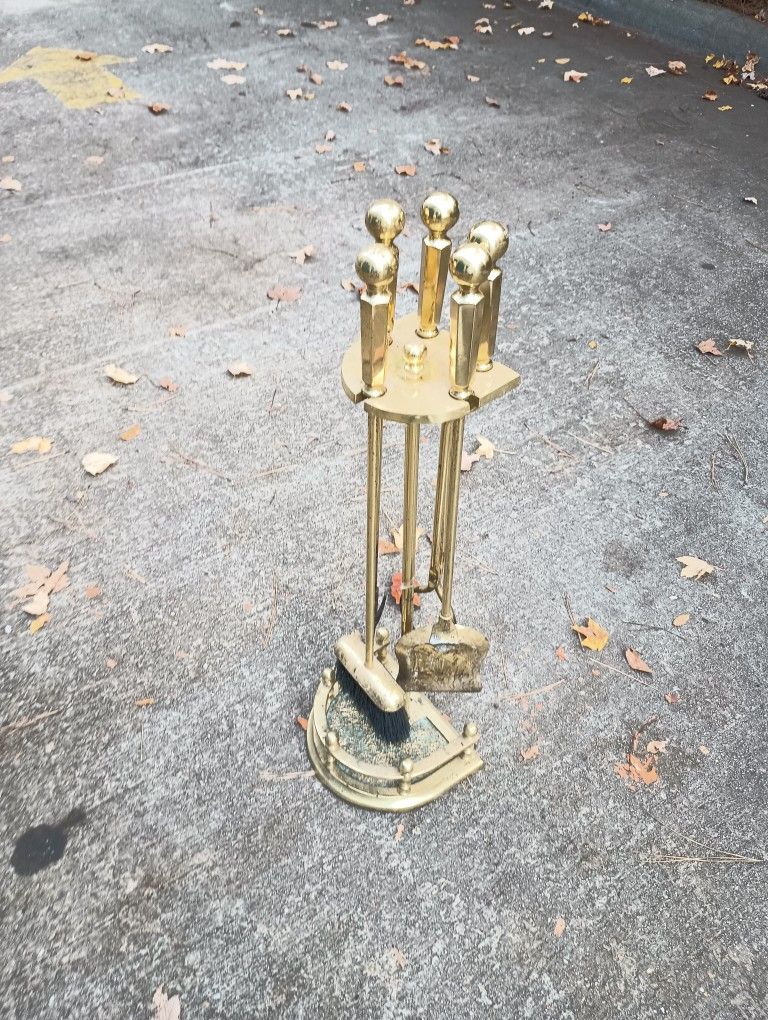 Brass Fireplace Set