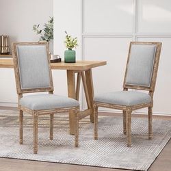 Robin Light Gray and Natural Upholstered Dining Side Chair (Set of 2 )