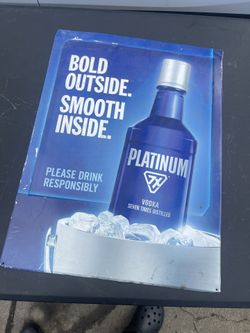 Platinum 7x vodka metal sign