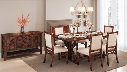 Fairview Oak Ext Dining Table w/ 6 Chairs