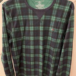 Tommy Hilfiger Mens Plaid Sweatshirt Sleepwear