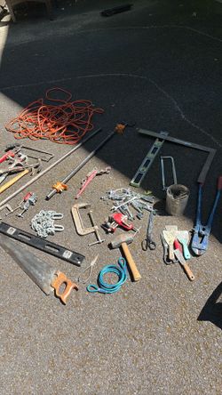 Tools - hammer, wrench, bolt cutter, more