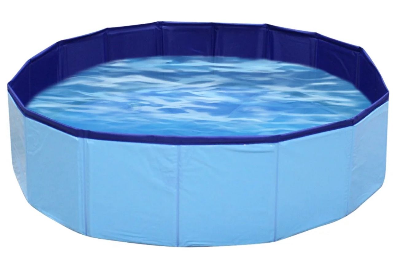 Hanmun Collapsible Kiddie Pool Hard Plastic Dog Pool - 32" Ball Pit for Kids Foldable Swimming Pool Tub Durable Pool for Puppy, Toddler Outdoor Water