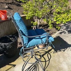 Patio Metal Chairs, Solid, Very Heavy. Swivel Chairs.
