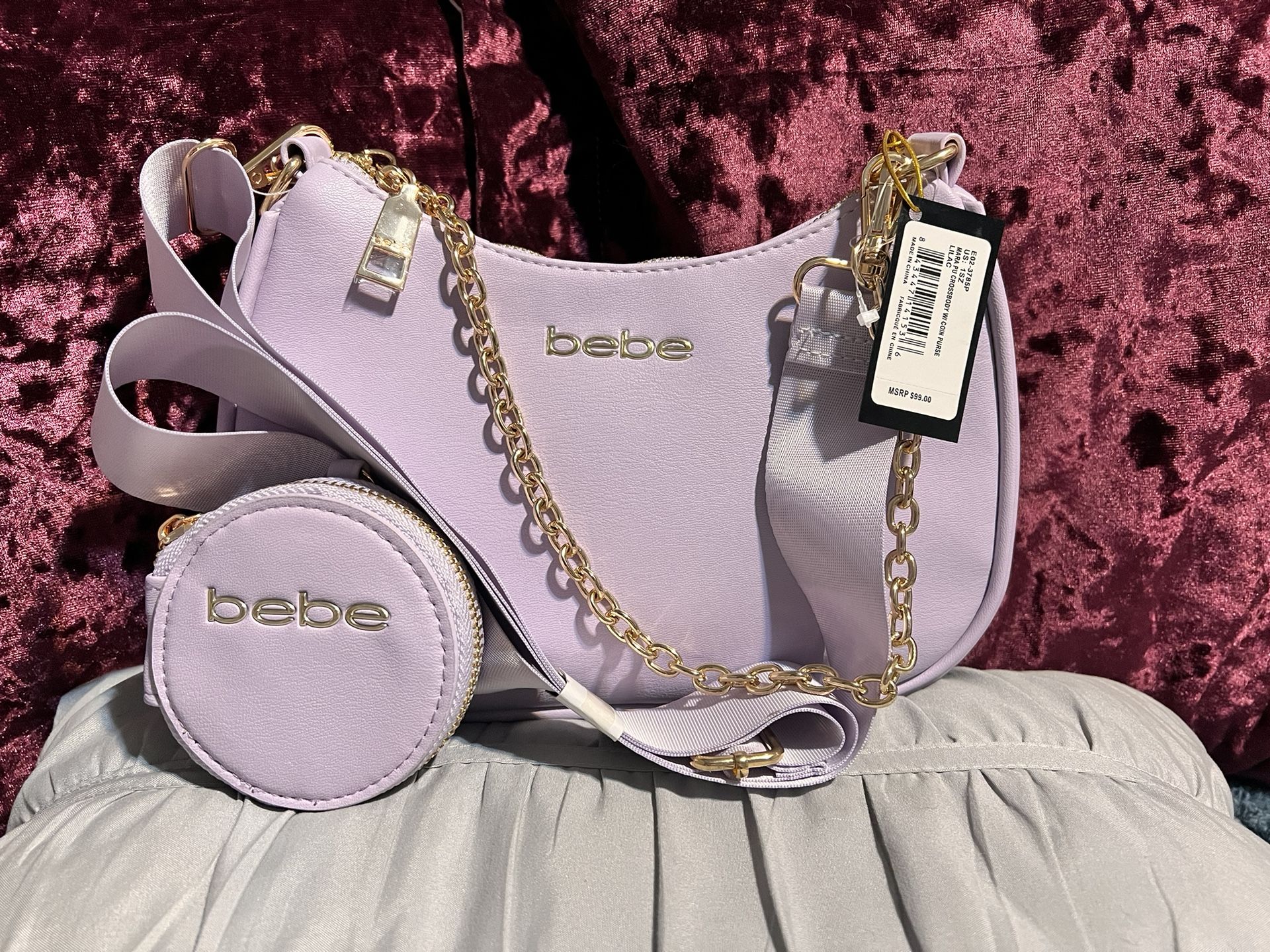 Brand New Lilac Bebe Purse 👜 With Removable Crossbody Strap & Coin purse 👛 $30