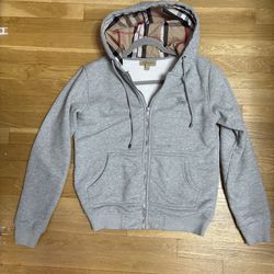 Burberry Zip hoodie grey size small