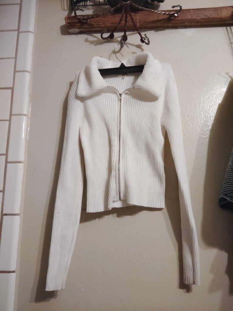 White Zip Up