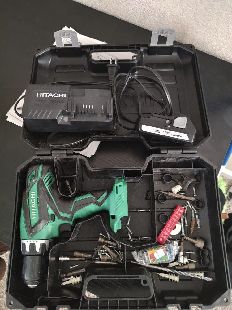 Hitachi Drill With Charger And Case