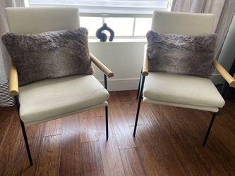 Fabric/metal/wood accent chairs-2