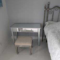 Mirrored Desk And Stool