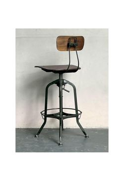 Vintage Boho Industrial Swivel Stool
