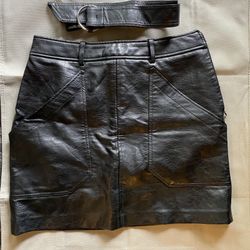 Stradivarius Mini Skirt Leather 