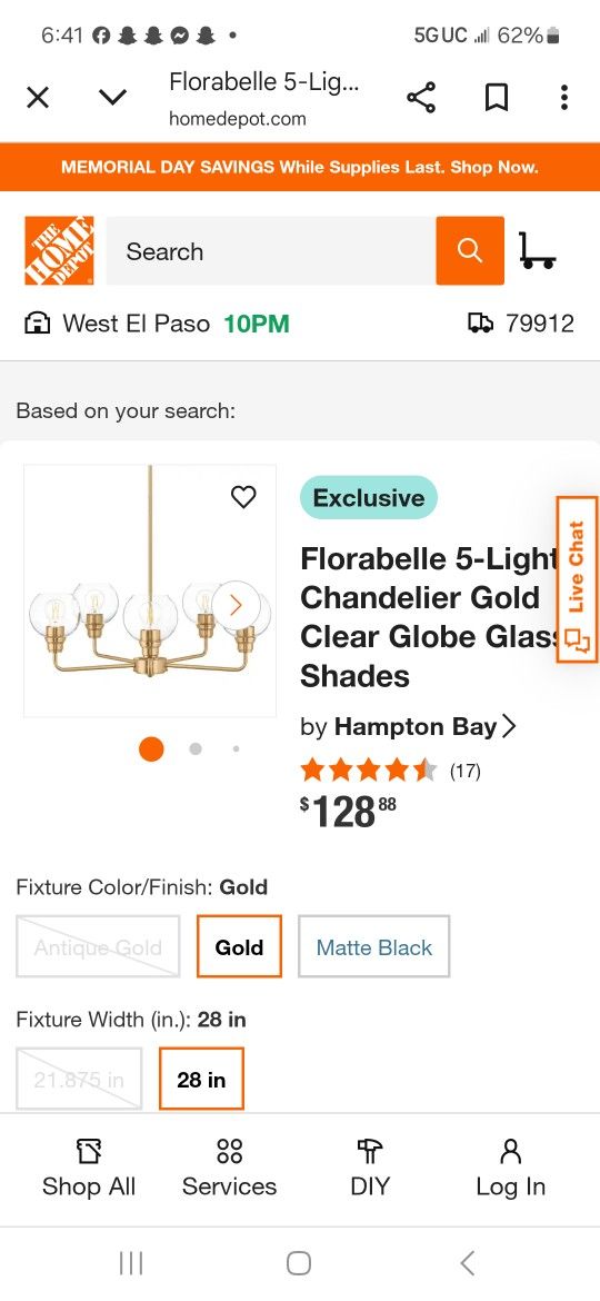 Florabella 5 Light Chandelier
