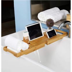 Bathtub Rack BRetractable Anti-Skid Rack Bathroom Wine Rack Bathtub Mobile Phone Bracket Bathtub Tray Multi-Function Bathroom with extendable Bathtub 