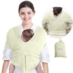 New Baby Wrap Carrier,Adjustable Baby Carrier Newborn to Toddler Original Stretchy Infant Sling, Perfect for Newborn Babies and Children (Beige)