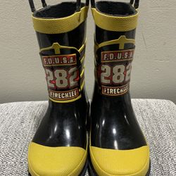 Western Chief boys size 10 Fire Chief  fireman rain boots 