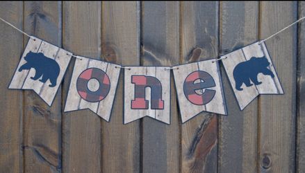 Lumberjack birthday banner