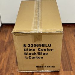 NEW ULINE S-22569BLU Cooler Bag Black Blue Insulated Heavy Duty Soft Cooler