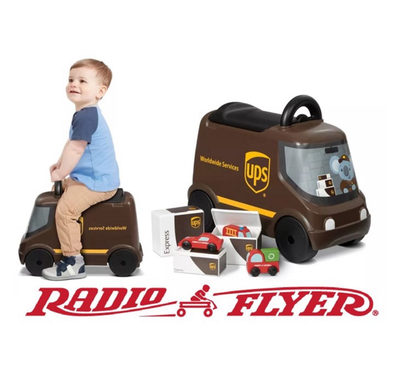 Radio Flyer UPS Truck Brown Ride On Toy