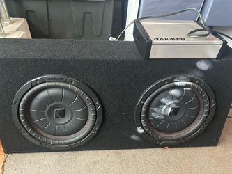 Kicker Dual Subwoofer Box with Kicker Amp