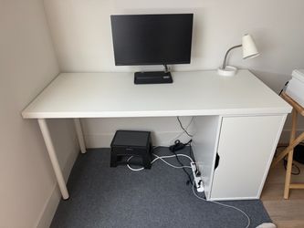Computer Table and Lamp