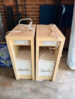 Wooden Matching Nightstands with charging ports