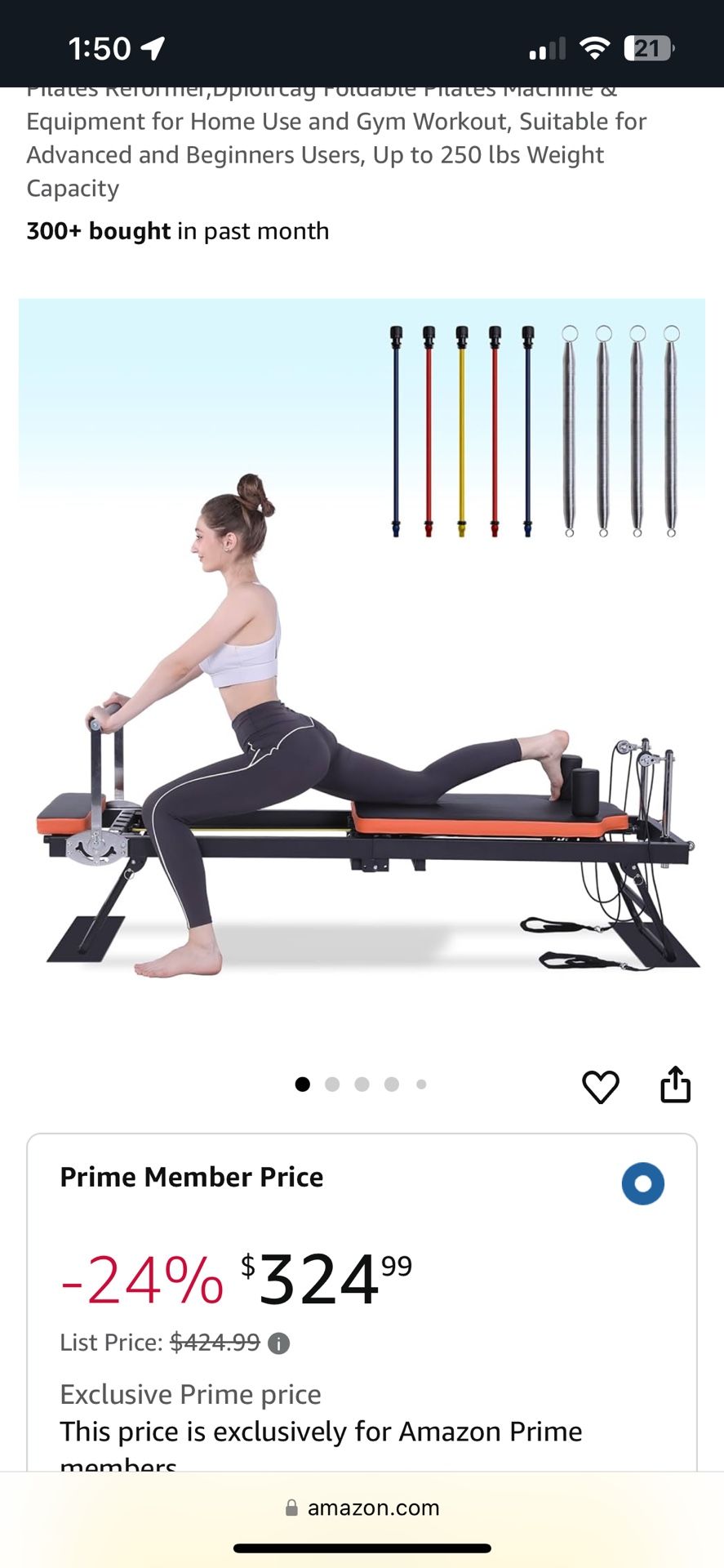 Pilates Reformer,Dpiolrcag Foldable Pilates Machine Equipment