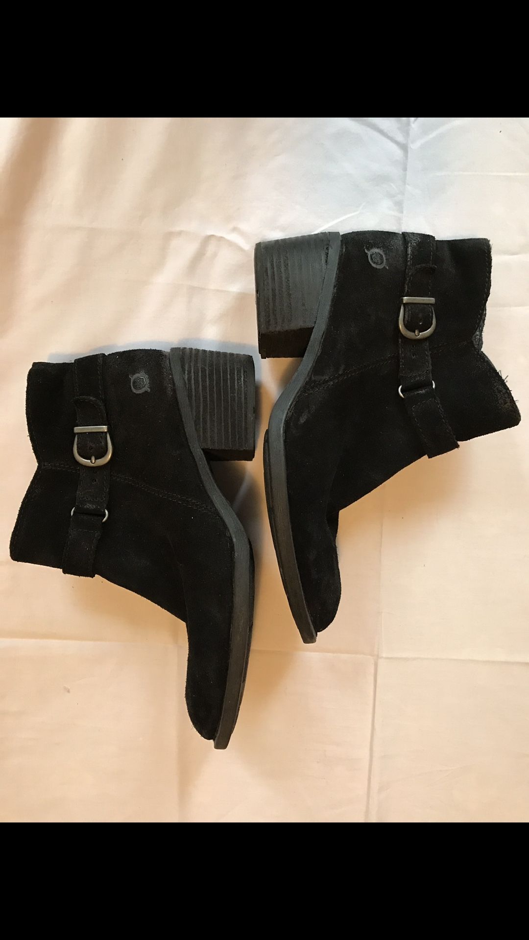 Black Suede Born Bootie Boots Size 8