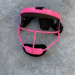 Batting Helmets And Pink Face mask