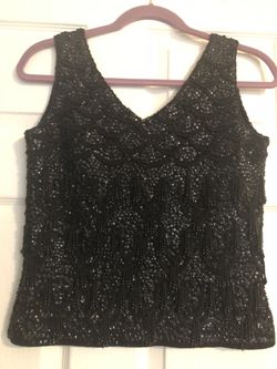 Black beaded top