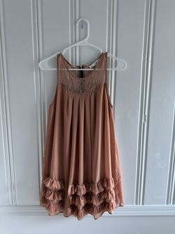 XXI women’s Tunic Ruffle Dress Peach Color Size M