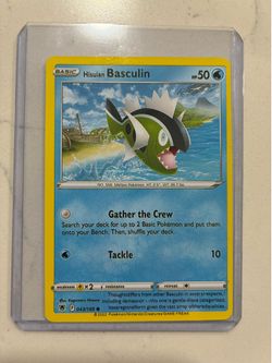 Basculin Pokémon card in sleeve.