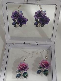 Earrings acrylic.  2 pairs for $7
