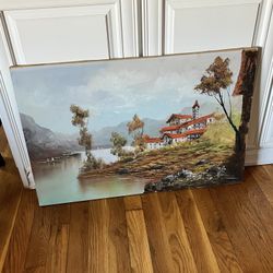 Original Vintage Signed Romanelli Oil Painting on Canvas 1960s