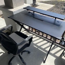 Computer desk with an office chair