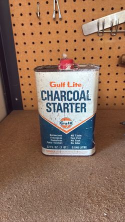 Gulf Lite Charcoal Starter Vintage Tin Can