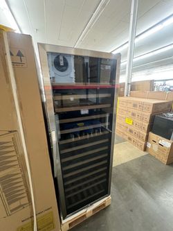 Stainless Steel Wine Cooler with Glass Door
