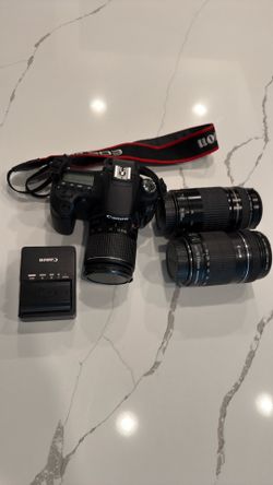 Canon EOS 60D DSLR Camera Kit with 3 Lenses, Battery, and Charger