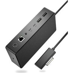 Surface Dock 2,Surface Docking Station 2 with 199W Power Supply,Type-C 4K Display Port*2,USBA*2/Type C*2 Data Transmission,1G Ethernet,Audio Compatibl