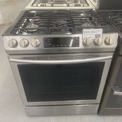 Stainless Steel Samsung Five Burner Slide In Gas Range